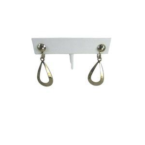 Vintage Tear Drop Dangle Clip On Earrings Gold Tone 51768 Goldtone Teardrop